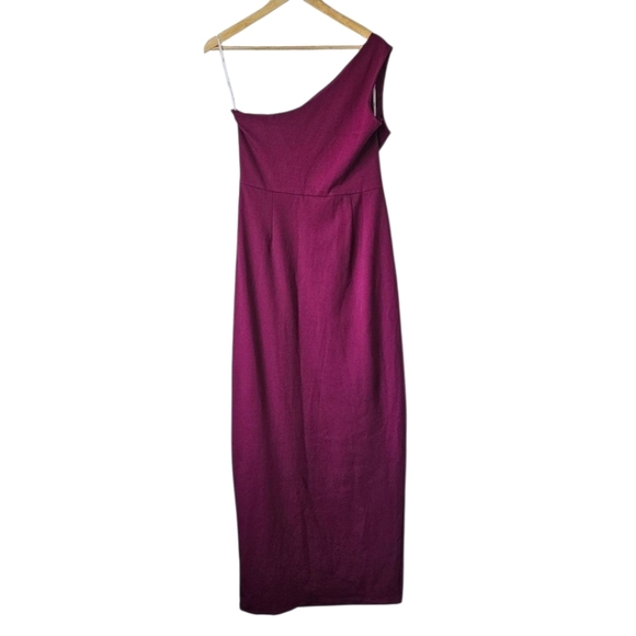 Lulus Long Formal One Shoulder Sleek Party Event Dress, Magenta Size XL, NWT - Picture 4 of 9